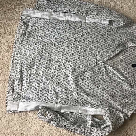 J Crew Floral Block Print Tunic Silver Tape - Picture 3 of 5